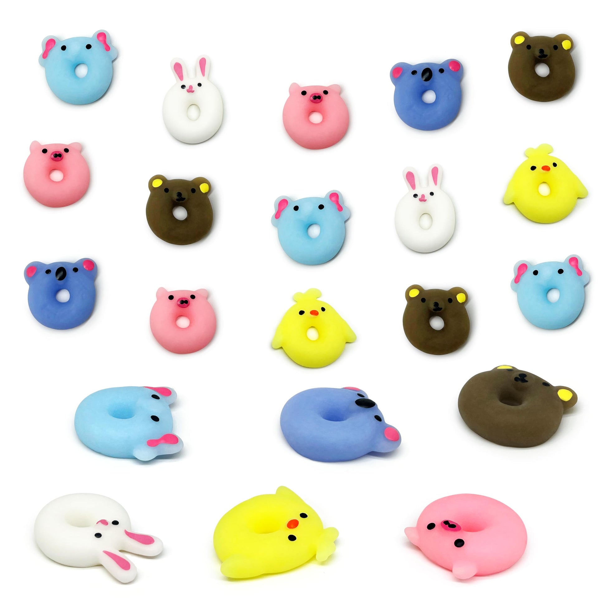 JIAHO Kawaii Squishies 9 Pcs Donut Mochi Squishy Toys for Kids Classroom Prizes, Party Favors, Birthday - Cute Mini Animals Moch