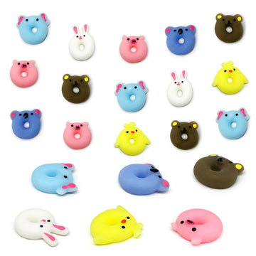 JIAHO Kawaii Squishies 9 Pcs Donut Mochi Squishy Toys for Kids Classroom Prizes, Party Favors, Birthday - Cute Mini Animals Moch
