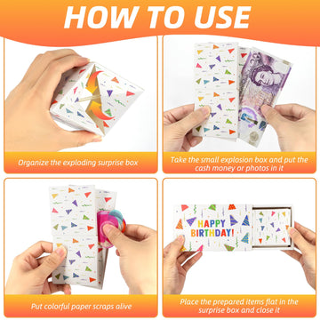 Giftota Happy Birthday Surprise Gift Box Explosion For Money, Money Gift Box Explosion With Confetti, Pop Out Money Gift Box, Mo