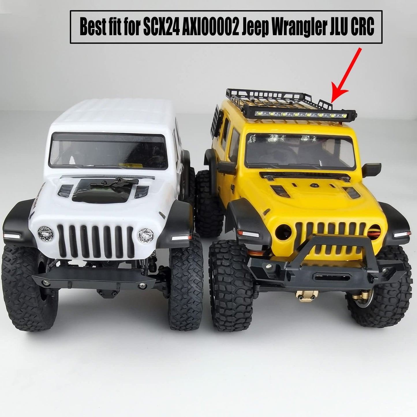 1/24Th Rc Roof Rack Luggage Carrier With 8Led Light Bar For Axial Scx24 Axi00002 Jlu Crc 1:24 Rc Crawler Car