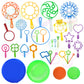 Bubble Wands Set, 28 Pcs Large Bubble Wand With Tray, Great For Kids Summer Outdoor Bubble Party Favors