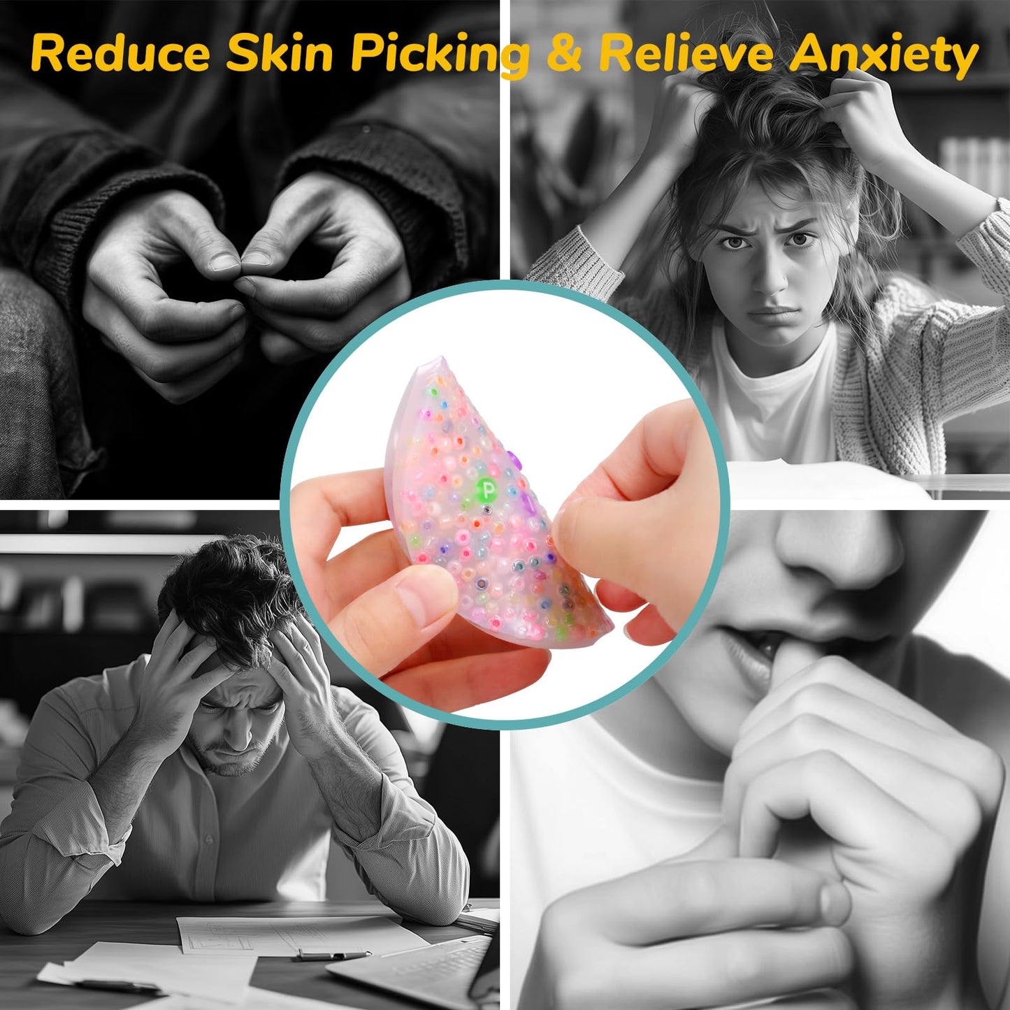 10 Pcs Picky Fidget Pad Kit, Anti Skin Picking Fidget Toys For Adults, Reusable Picking Pad For Anxiety, Sensory Dermatillomania