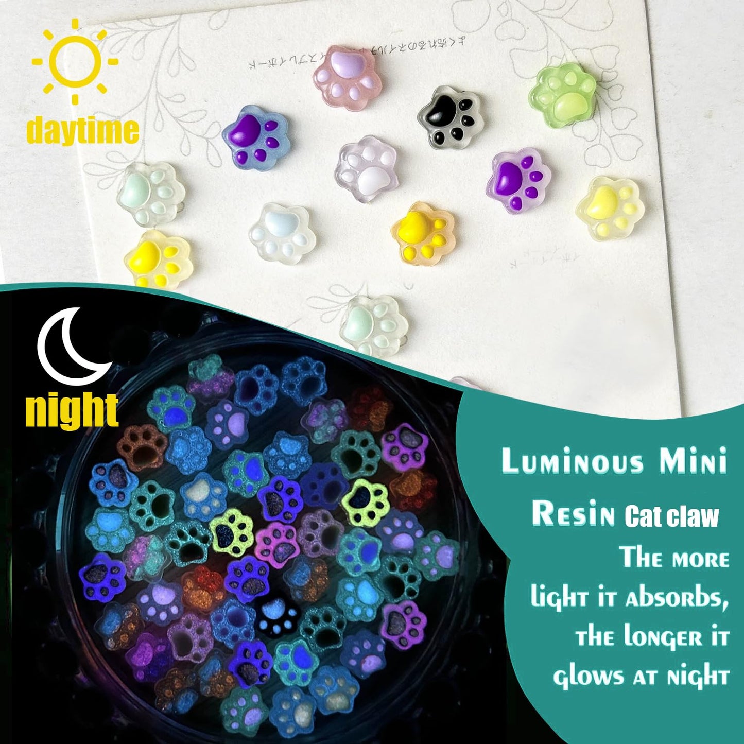 100Pcs Micro Resin Cat'S Paw Decor Dollhouse Tiny Cat'S Paw Decorations For Party Mini Resin Animals For Garden Micro Landscapin