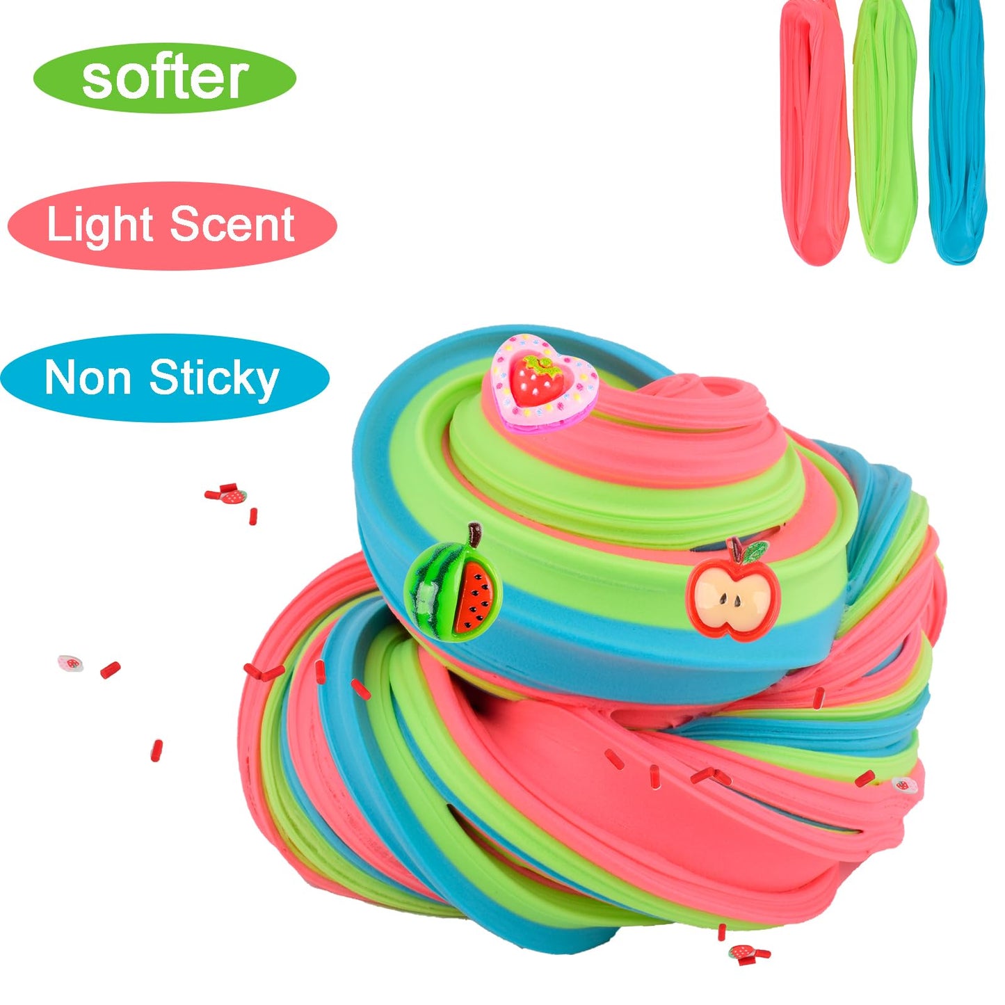 Scented Slime Kit with 11 Pack Butter Slimes  Dual Colored Pink Slime with Kawii Charms  Super Soft and Non-Sticky  Stress Relief Toy Party Favors Birthday Gifts for Girls  Easter Basket Stuffers