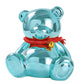 SOBEIT 7.36inch Bear Piggy Bank | Cute Bear Coin Bank | Shiny Plating Craftsmanship | Meticulous Details | Ceramic Bear Money Bank for Kids Girls Boys mature-themed(Blue/6.88 L x 5.62 W x 7.36 H)