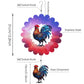 Rooster Hanging Wind Spinner Outdoor - 12 Inches Stainless Steel Wind Sculpture Aesthetic Wind Chime Chicken Farmhouse Art Ornam