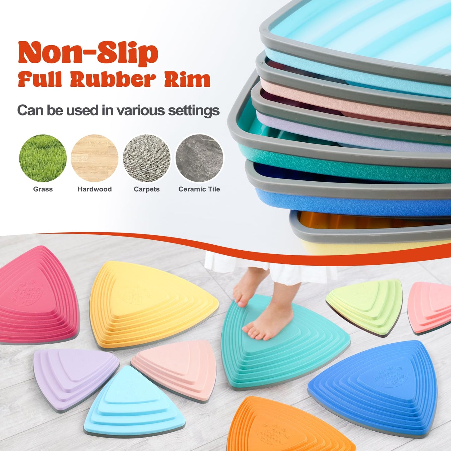 Stepping Stones For Kids(10Pcs)| Toddler Stepping Stones| Balance Stepping Stones For Kids| Stepping Stones For Toddlers 1-3| Ki