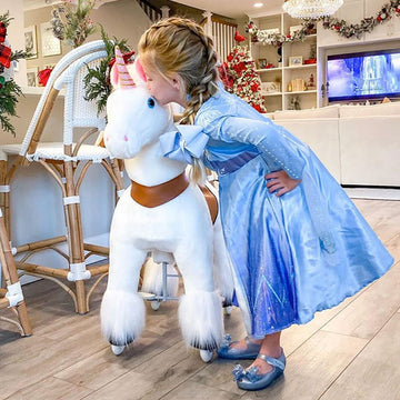 Ponycycle Unicorn Ride On Pony Toys For Kids Riding Unicorn Ride On Animals Classic Model U (With Brake/ 36'' Height/Size 4 For