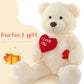 Beniny Big Teddy Bears, Giant White Teddy Bear Stuffed Animals With Embroidered I Love You For Girlfriend, Red Heart Fluffy Tedd