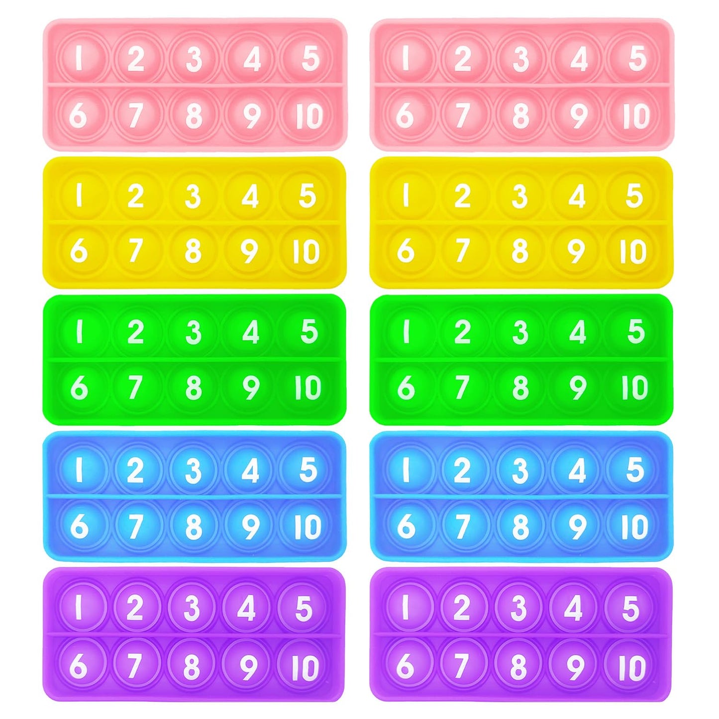 Anemeeoke Ten Frame Popper, Math Fidget Sensory Toys, Ten-Frame Counting Toy, Educational Toy for Kids, Classroom Group Learning