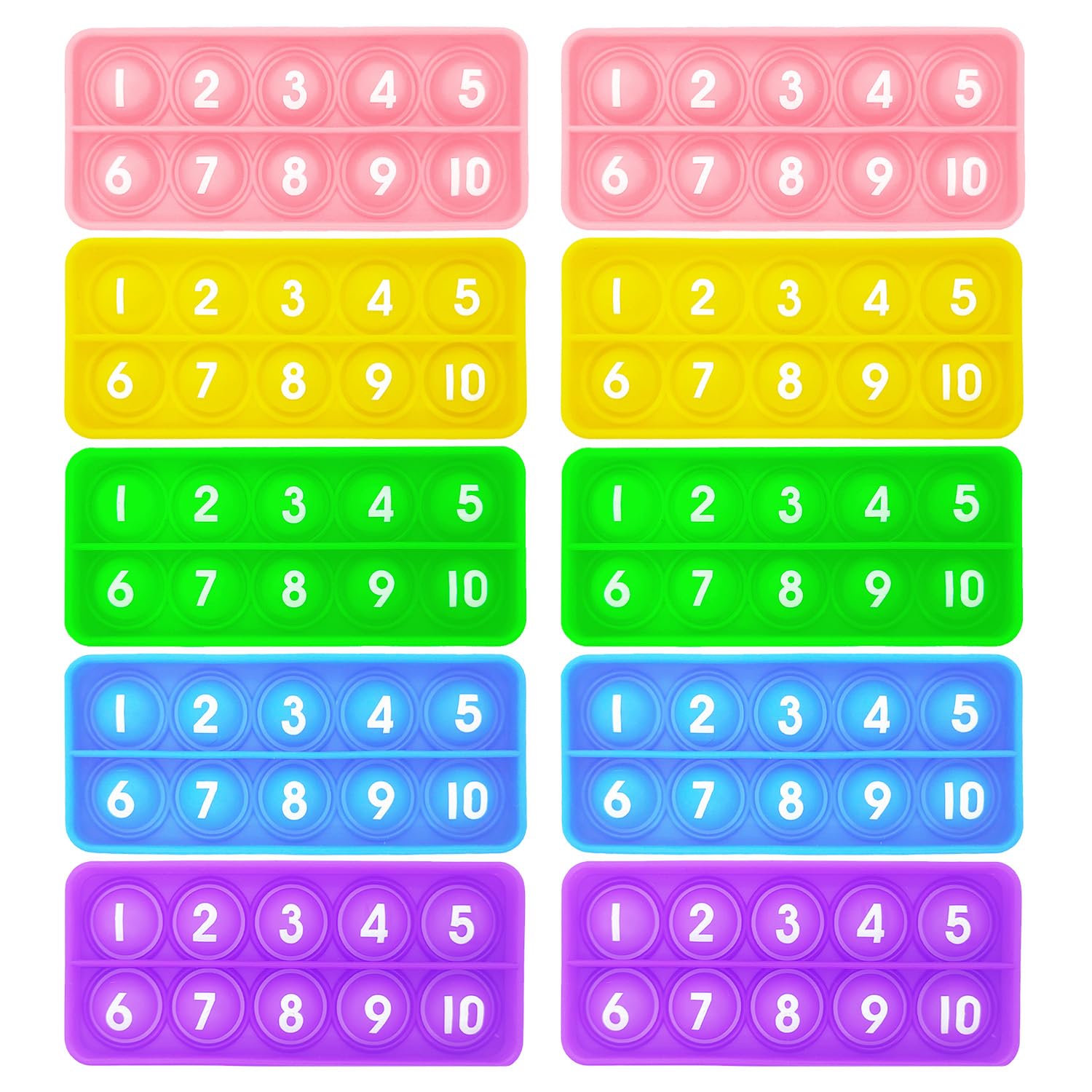 Anemeeoke Ten Frame Popper, Math Fidget Sensory Toys, Ten-Frame Counting Toy, Educational Toy for Kids, Classroom Group Learning