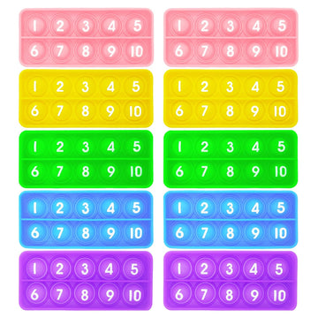 Anemeeoke Ten Frame Popper, Math Fidget Sensory Toys, Ten-Frame Counting Toy, Educational Toy for Kids, Classroom Group Learning