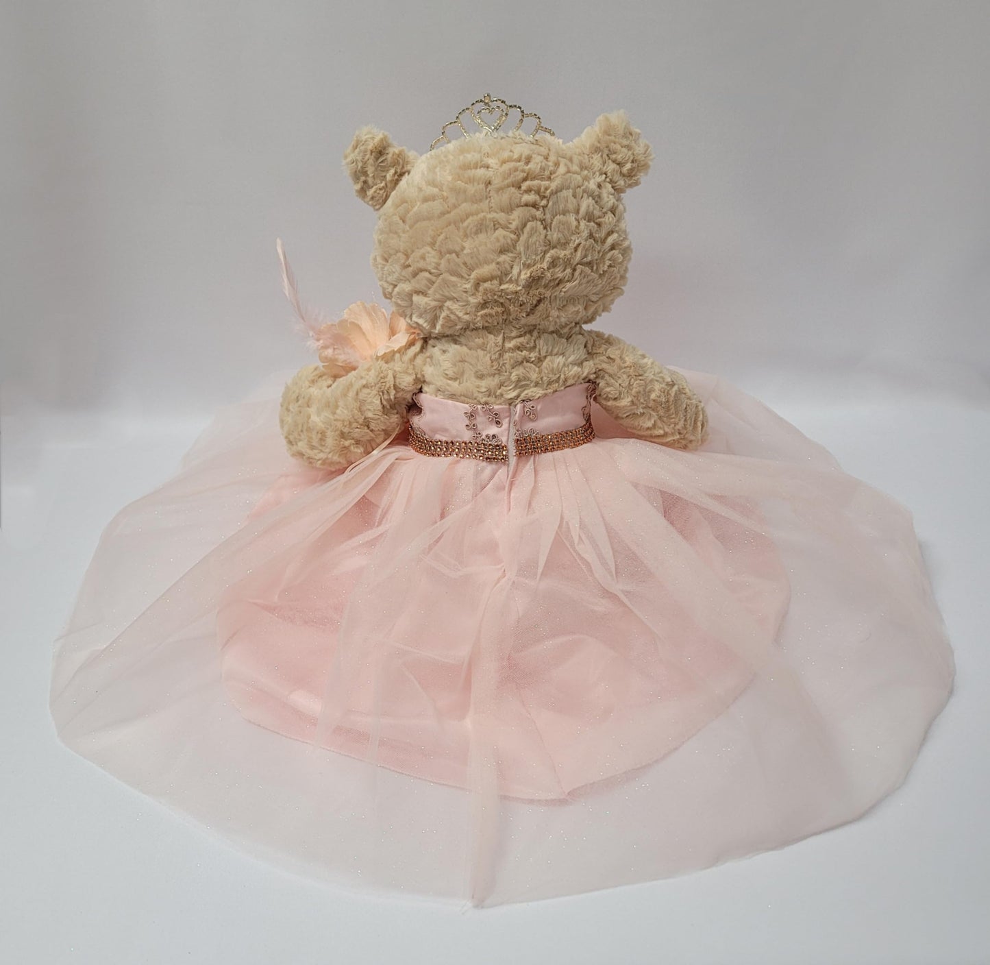 Kinnex Collections by Amanda 20'' Quince Anos Teddy Bear with Dress (Centerpiece) ~ B16632-29 (Blush)
