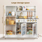 OOOK Wooden Kids Kitchen Playset, Simulated Kids Play Kitchen with Lights and Sounds, Nice Role Play Toy Kitchen with Plenty of