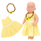 Miunana for 11-18 inch Baby Doll with Yellow Dress & Floral Crown Interchangeable Outfit Role-Play  Collectible Display for One Year Old Doll Clothes and Accessories