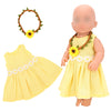 Miunana for 11-18 inch Baby Doll with Yellow Dress & Floral Crown Interchangeable Outfit Role-Play  Collectible Display for One Year Old Doll Clothes and Accessories