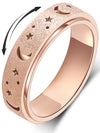 Mhwtty Anxiety Ring For Women Fidget Toys Adults Fidget Ring Stainless Steel Spinner Rings Thumb Ring Gift For Women Moon Star R