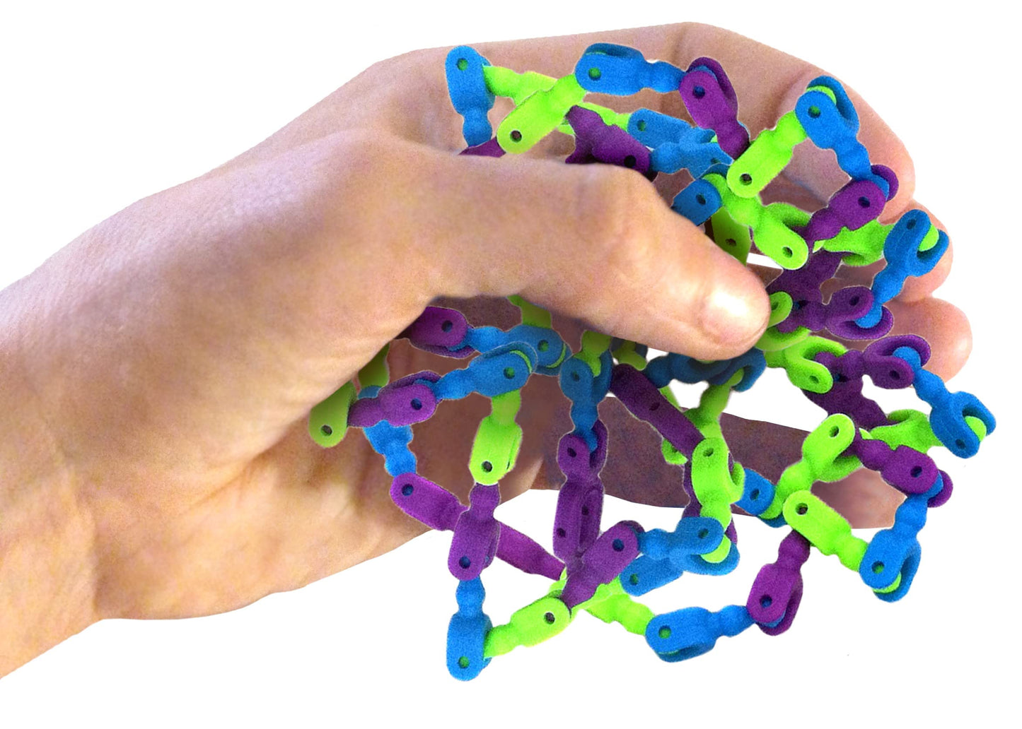 Twiddle Fidget Toy In Multiple Colors, Over 2' Of Fun Novelty, Blue, Green And Purple