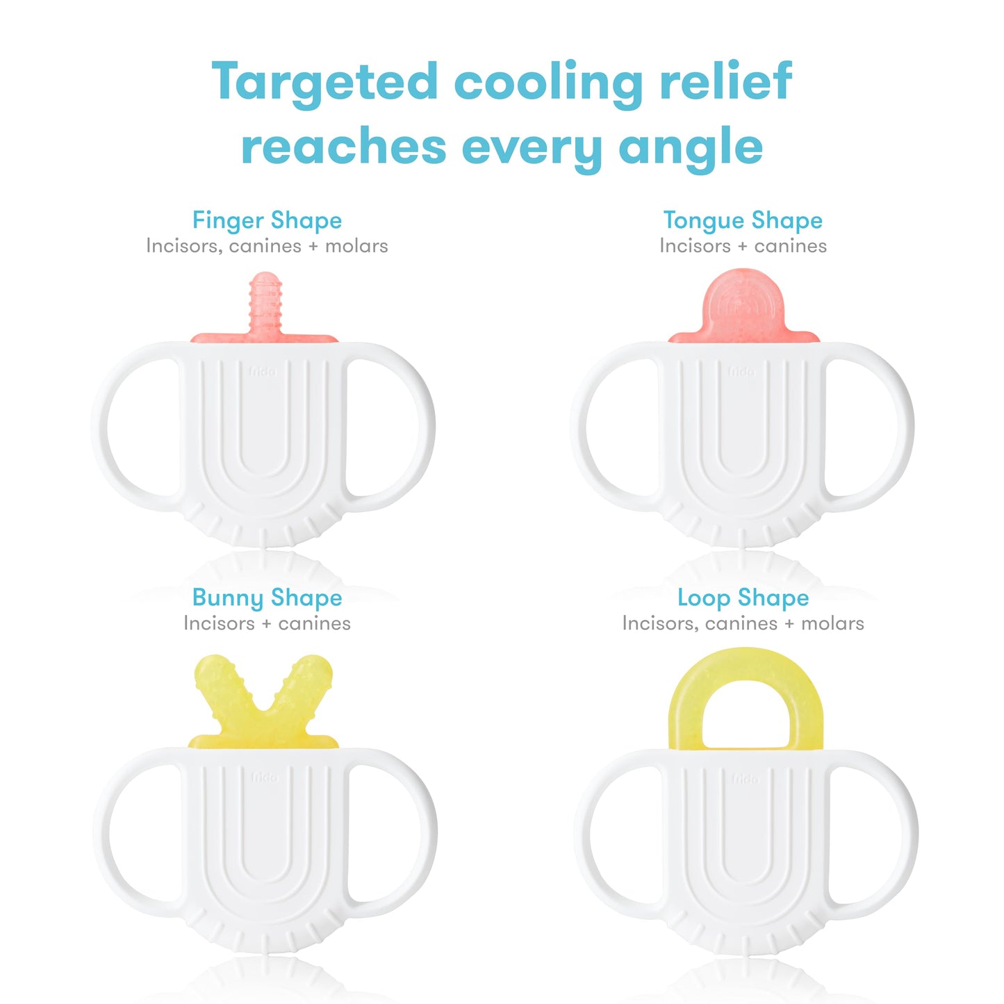 Frida Baby 4-in-1 Silicone Teething Toy, BPA-Free, White, 1 Count, Model 106, Soothes Gums, Perfect for Easter Basket Stuffer