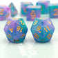Haxtec 11 Piece Dice Set Extra D6 D20 Compatible with Dungeons and Dragons 5e RPG Games-Teal Purple Glitter