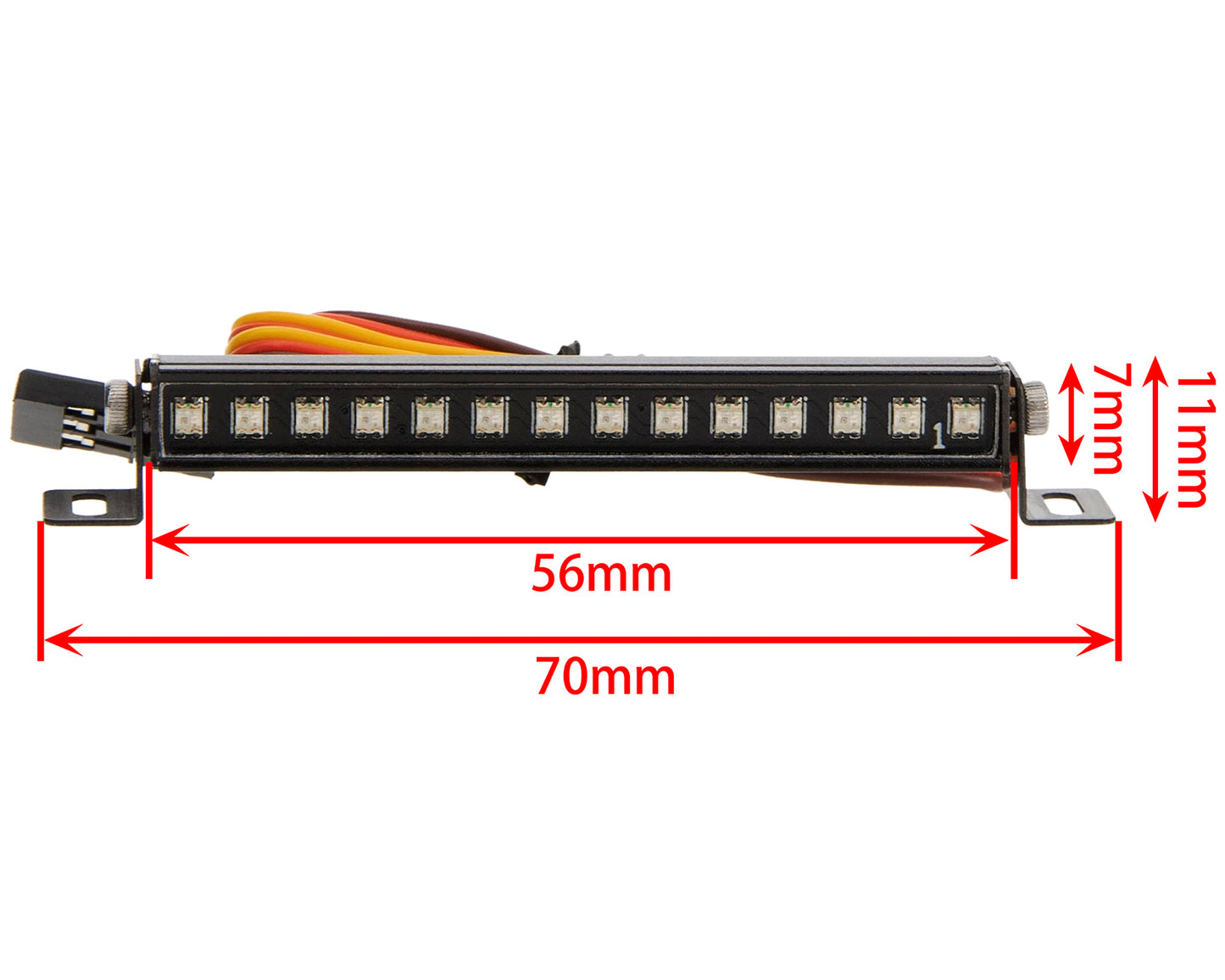 MEUS RACING SCX24 Roof Light Bar Headlights 14 LED Color for Axial SCX24 Upgrade Accessories Parts, Black