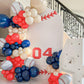 FunHot Baseball Balloon Arch Kit, Navy Blue & Red Garland with White Foil Balloons, Birthday Party Decorations, Model B188-29E