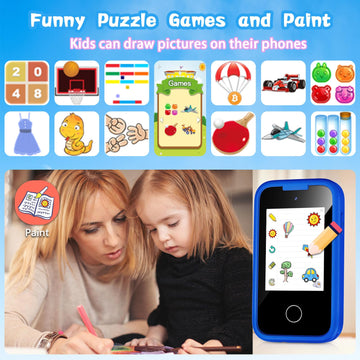 Kids Phone Birthday Gifts Toy for 3 4 5 6 7 8 9 10 Year Old Girls Boy,Toddler Kid Smart Phone with Dinosaur Silicone Cover Educa