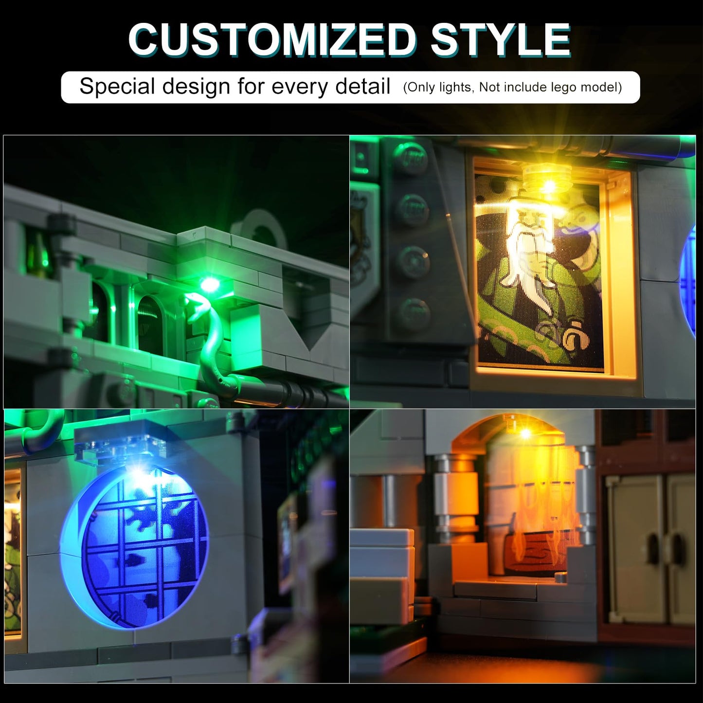 DALDED LED Lighting Kit for Lego Harry Potter Slytherin House Banner Building Set, LED Light Compatible with Lego 76410 Building