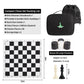 Chess Set 20'' Portable Chess & Checkers Set, Foldable Silicone Chess Game With Plastic Weighted Chess Pieces & Storage Bag, 2 I