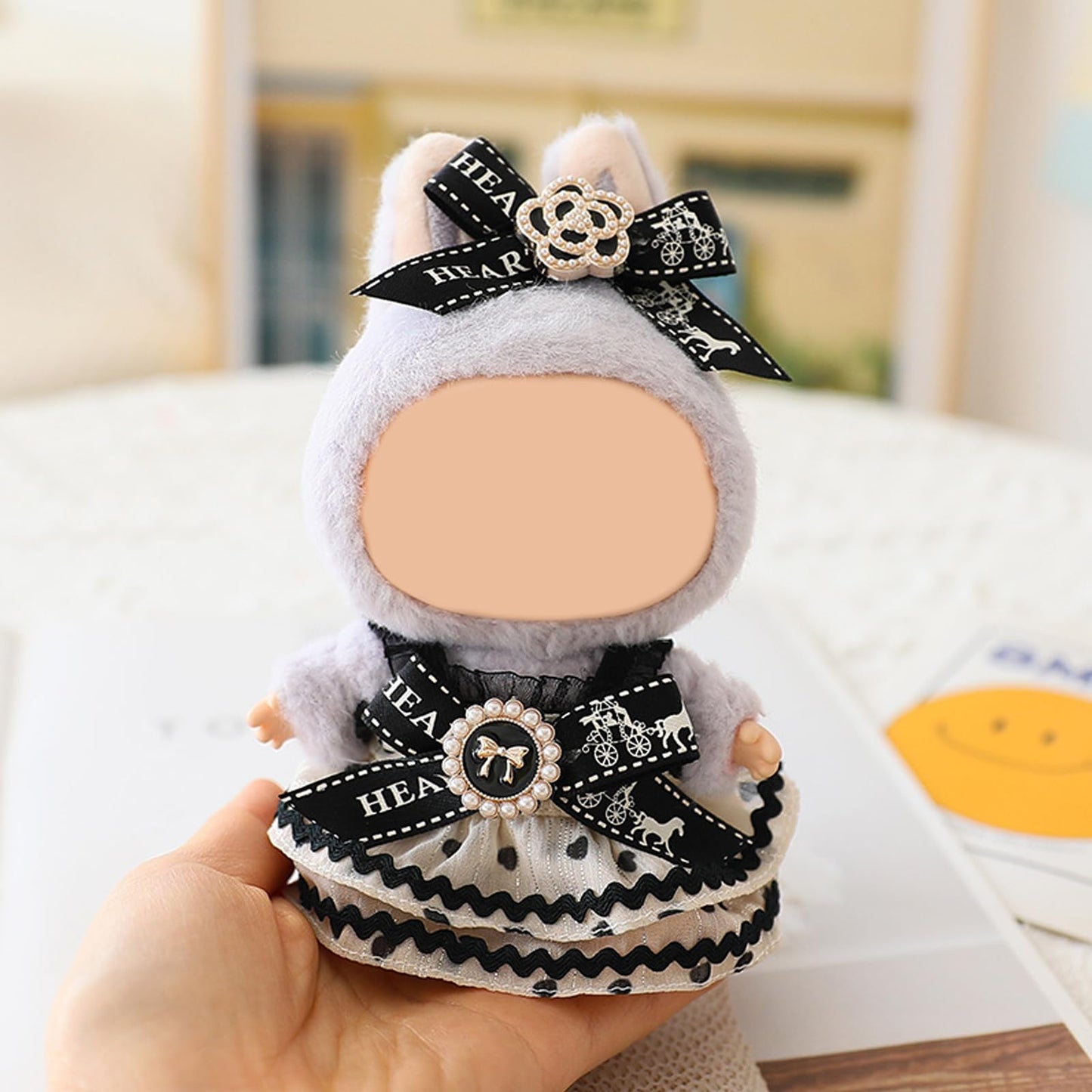 QIUTIMIY Clothes for Doll 17cm Doll Clothes 2-Piece-Set Doll Clothes enhanced Doll Outfit with Accessories-Birthday Hairpin+Dress(NO Doll Included)