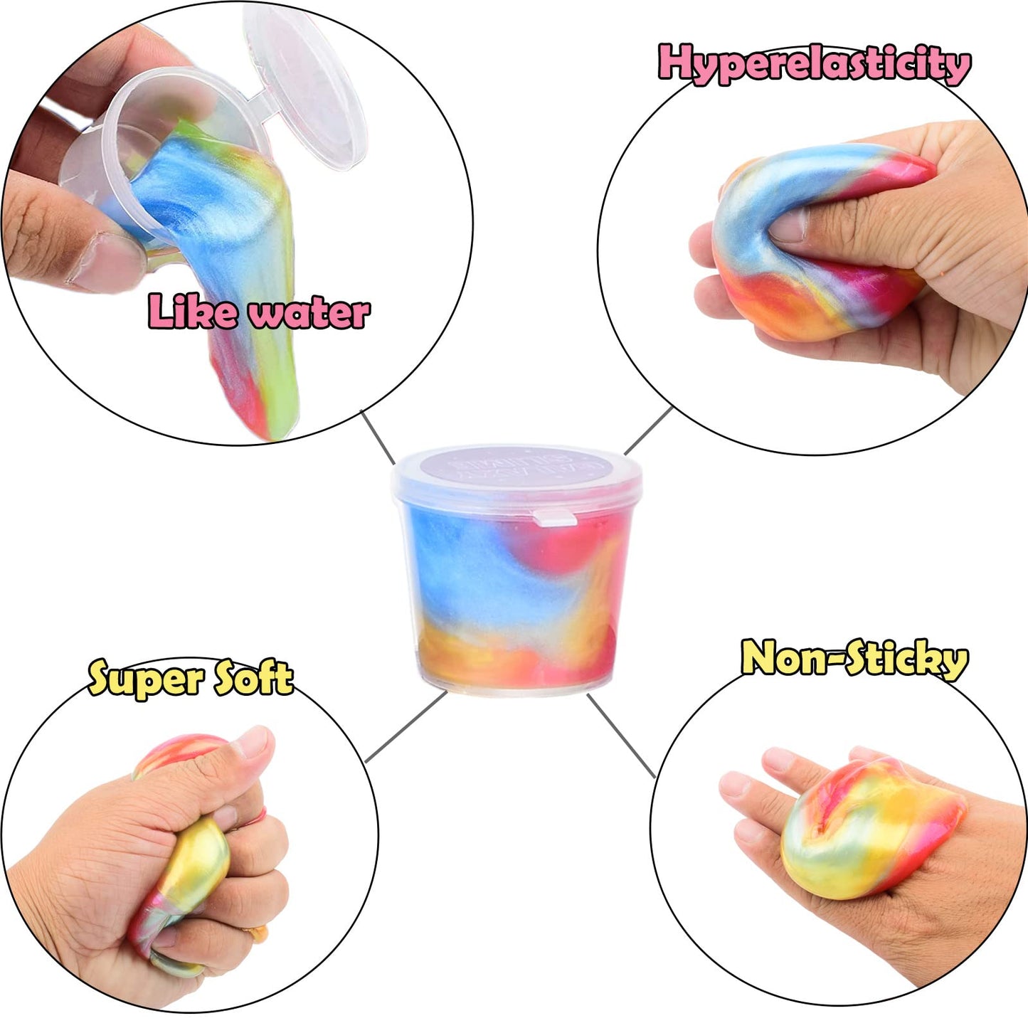 D'Alba Slime Kit, 28 Pack Galaxy Slime Bulk, Party Favor For Kids, Non Sticky, Stress Relief, Super Soft Putty Slime Toy For Gir