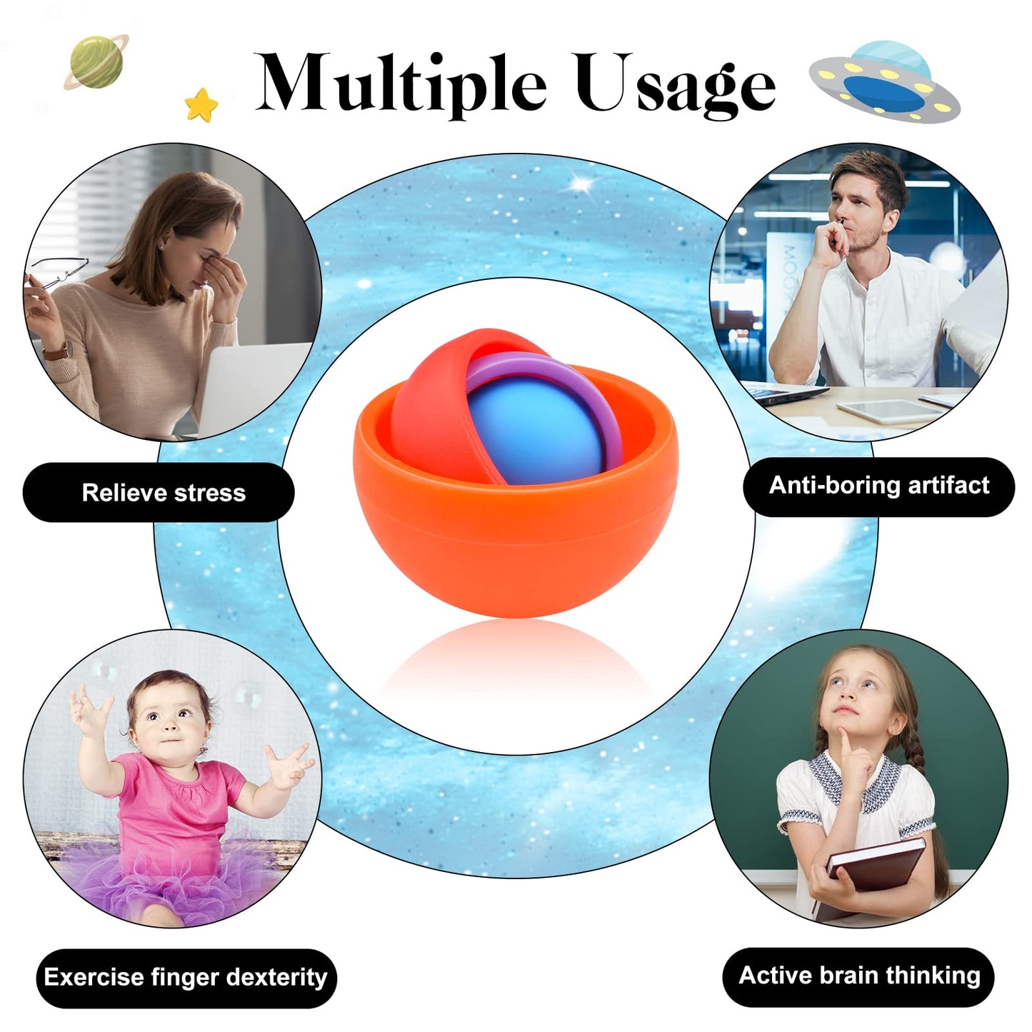 Yrissmiss Fidget Toy For Adults, Fidget Gyro Toys, Gift Ideas Fidgets Gifts For Boys Girls Teens Kids, Adhd Autism Stress Relief