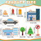 35 PCS Wooden City Play Set Wood Blocks Town Buildings Street Traffic Signs Cars Trees Pretend Play Toys for Play Mats Preschool