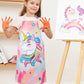 Wernnsai Kids Aprons - Unicorn Art Aprons For Girls Kids Waterproof Toddler Chef Aprons Cooking Baking Painting Gardening Apron For Kids With Pocket Kitchen Classroom Art Smocks Age 2-5 Years