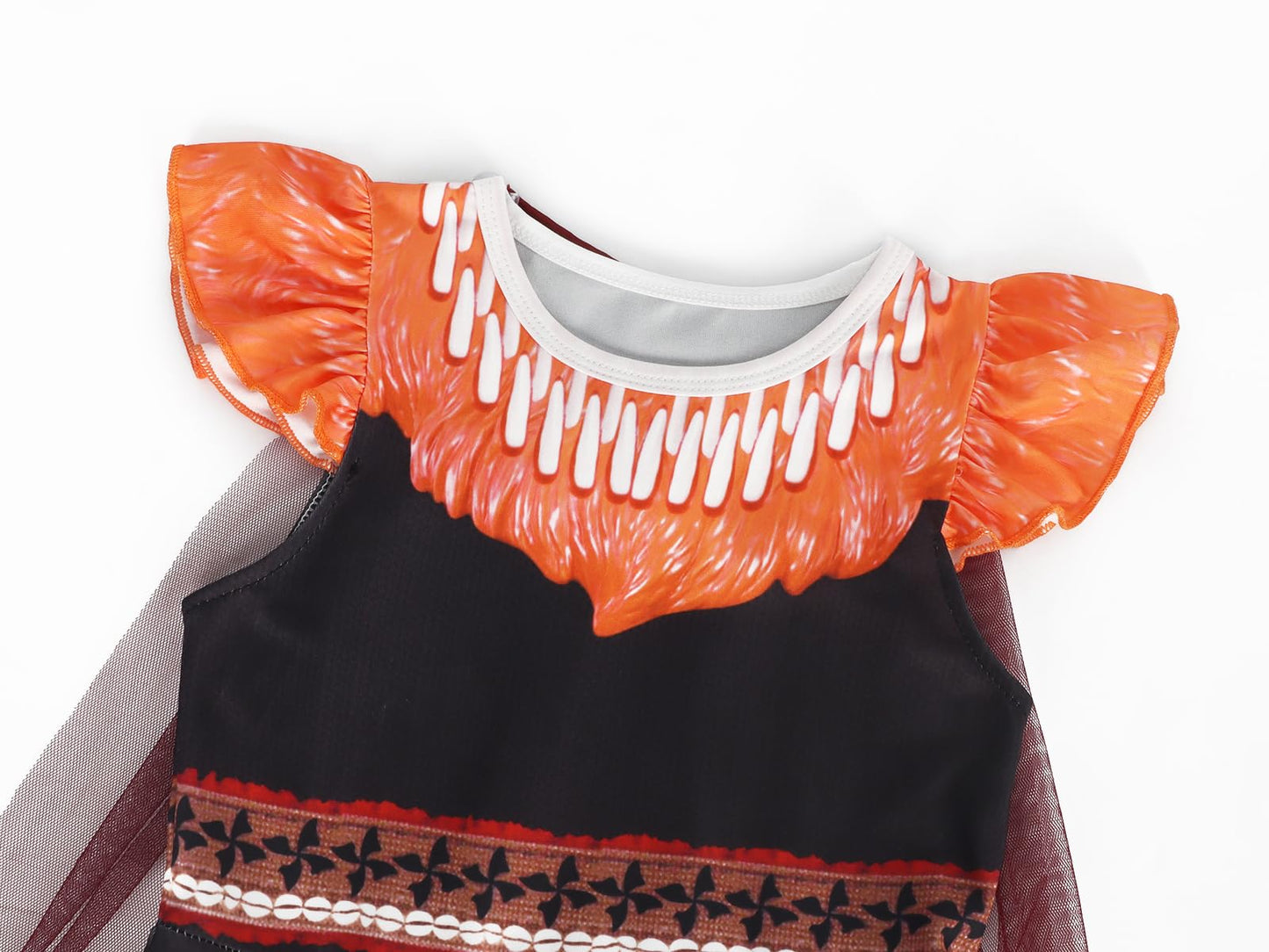 WonderBabe Matangi Costume Dress for Girls, Brown Cape, Size 5-6 Years, Perfect for Halloween Party & Cosplay