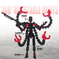 PkghoKids T13 Action Figure - 7.2 Inch Multi-Jointed Movable Toy, Black Red - Assembled Desktop Decoration for Collectors
