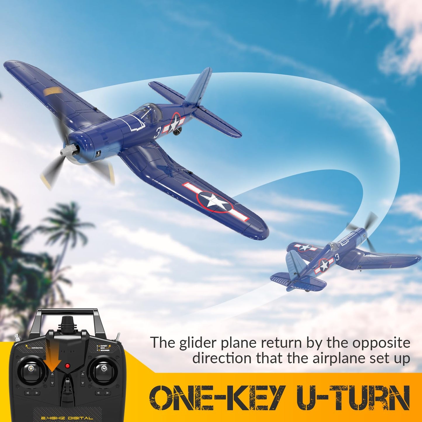 Volantexrc Rc Plane For Beginners, 4Ch Wwii Rc Airplane F4U Corsair With Aileron, 2.4Ghz Remote Control Plane With Xpilot Self R