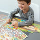 Petit Collage Sticker Activity Book, Roads and Rails - Giant Fold Out Sticker Book for Kids, Includes Over 100 Reusable Stickers