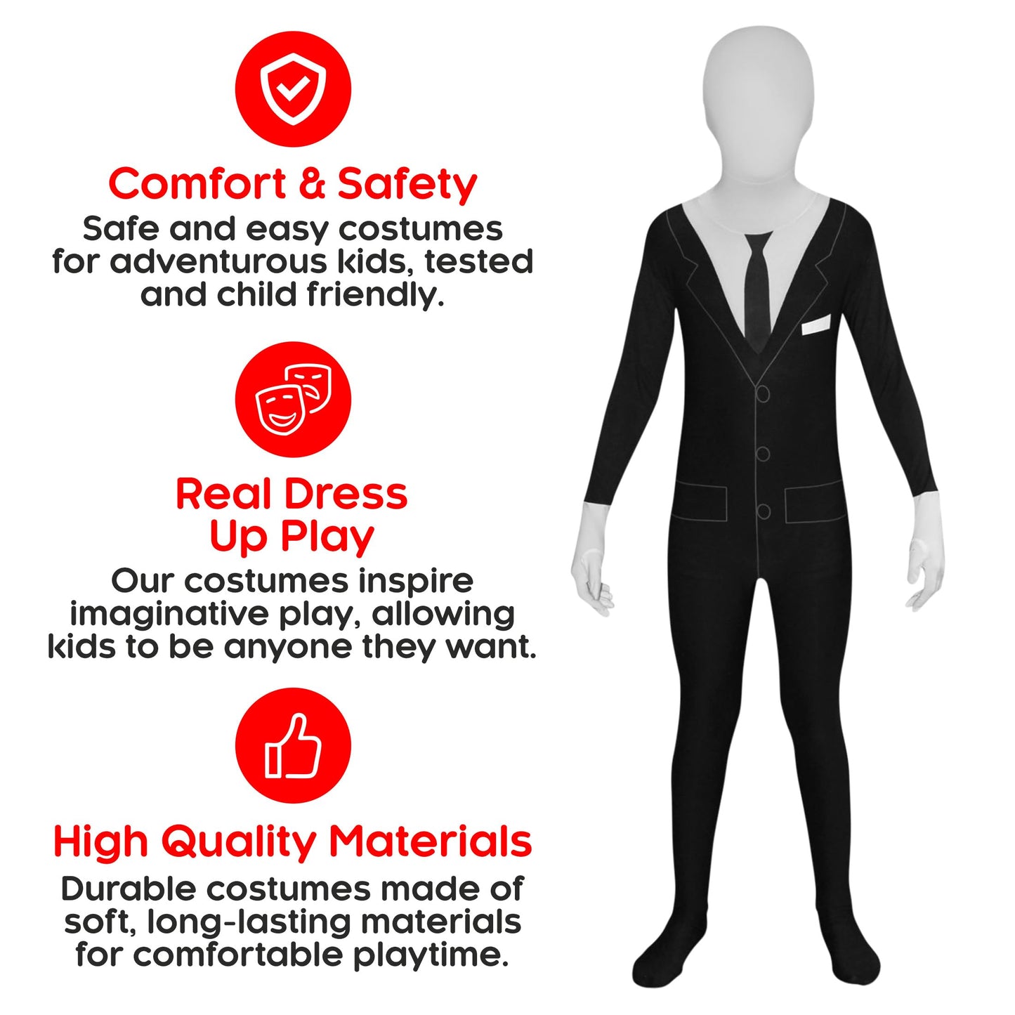 Morphsuits Slender Man Kids Morphsuit Costume - size Large 46-5 (137cm-152cm) (KPSML)
