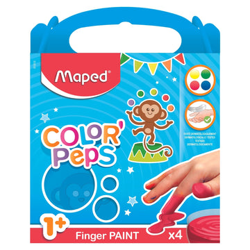 Maped - First Finger Paint - 4 Vivid Colors - Safe for Children