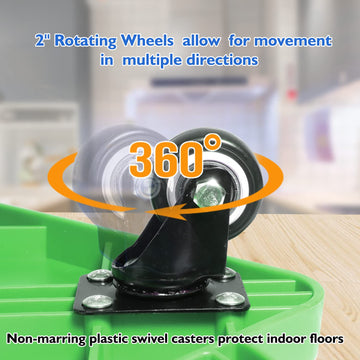 Gse Games & Sports Expert Green Indoor Scooter Board With Handles, Gym Floor Scooters For Kids, Recess Toys, Pe Equipment For El