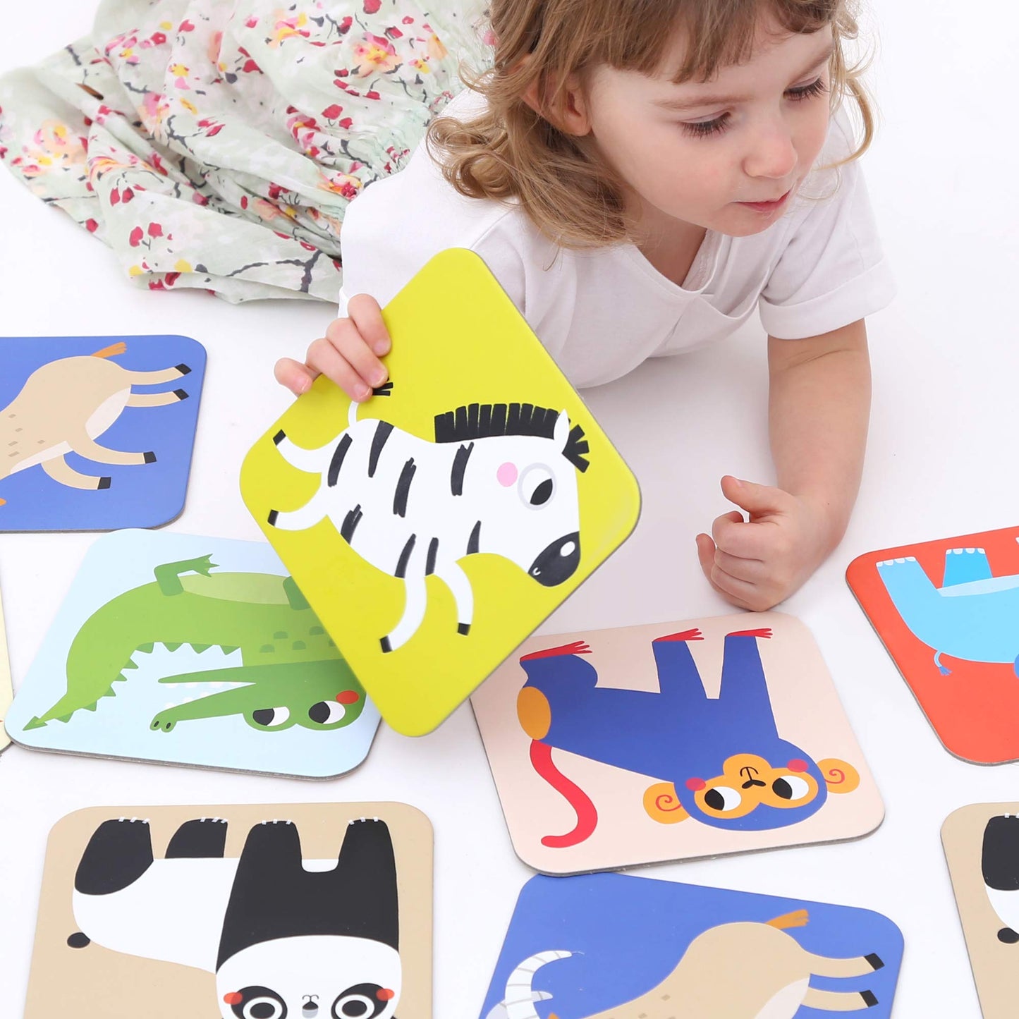 Banana Panda Suuuper Size Memory Game - Wild Animals - Classic Toddler Game Includes 24 Extra-Large Cards - Play Matching Games,