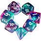 Galaxy Dice Set| Dark Green Mix Purple Crystal DND Dice Set for Board Game