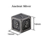 DNDND Ancient Silver D6 Dice Set, 6 Pieces Six Sides Solid Metallic Dice with Free Black Velvet Bag for DND RPG Pathfinder Shado