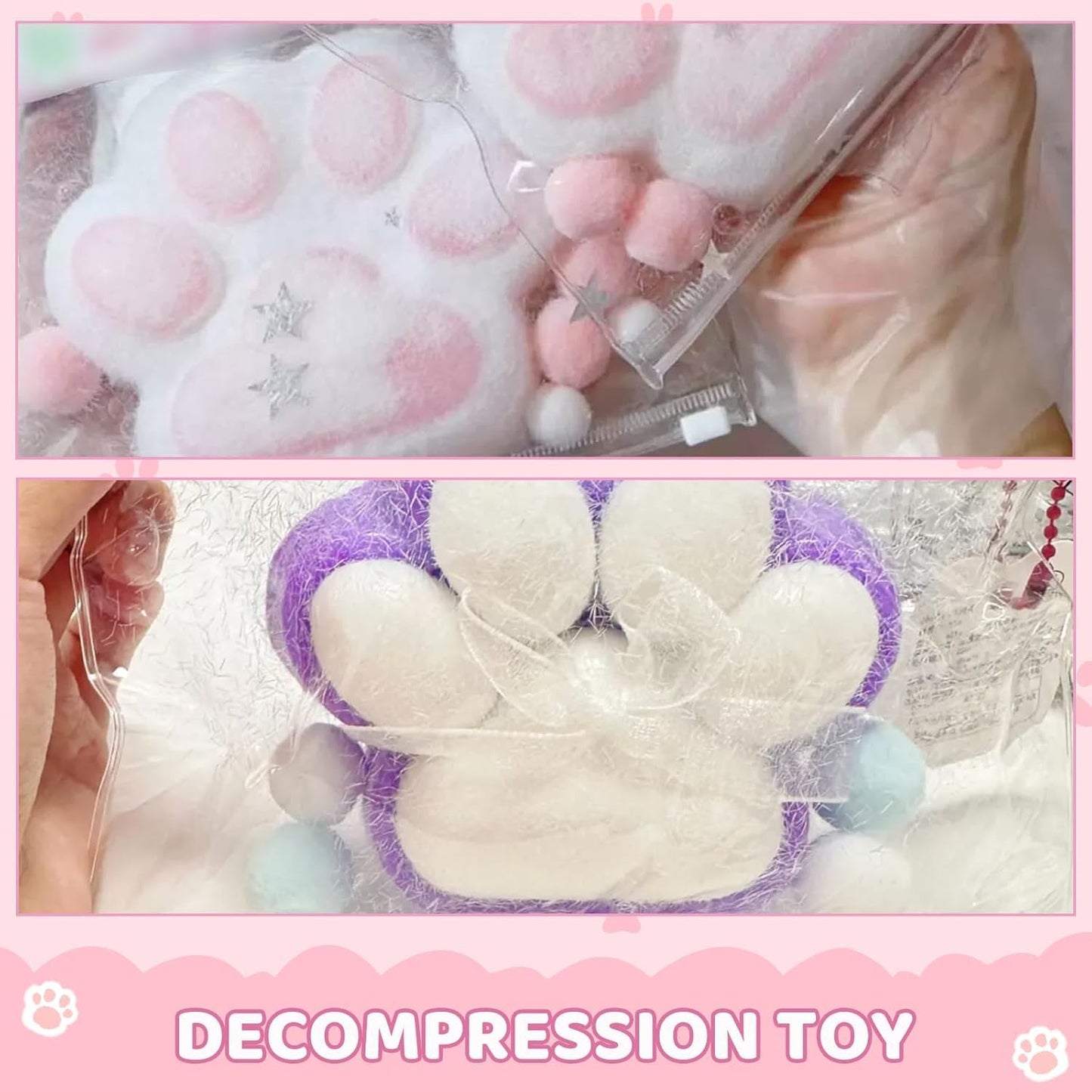 Upgraded Squeeze Toy Paw  Cat Paw Squeeze Soft Silicone Squeeze Paw Stress Relief Fidget Toys for mature-themeds  Party Favor Gift (6PCS)