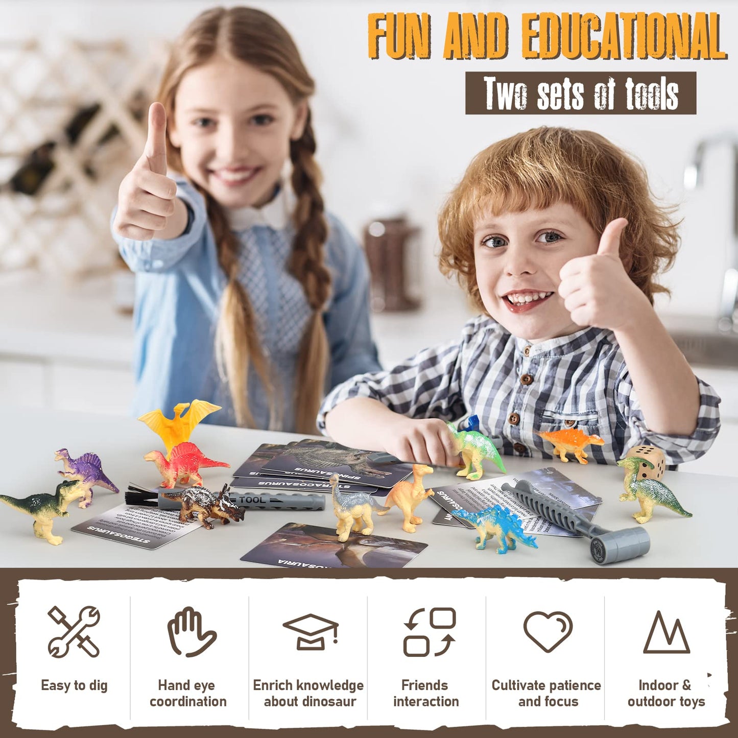Woumserta Jumbo Dino Egg Dig Kit - Large Plaster Dinosaur Toys for Kids 5-7 with 12 Dinosaurs, Excavation Gift for Boys & Girls 6+