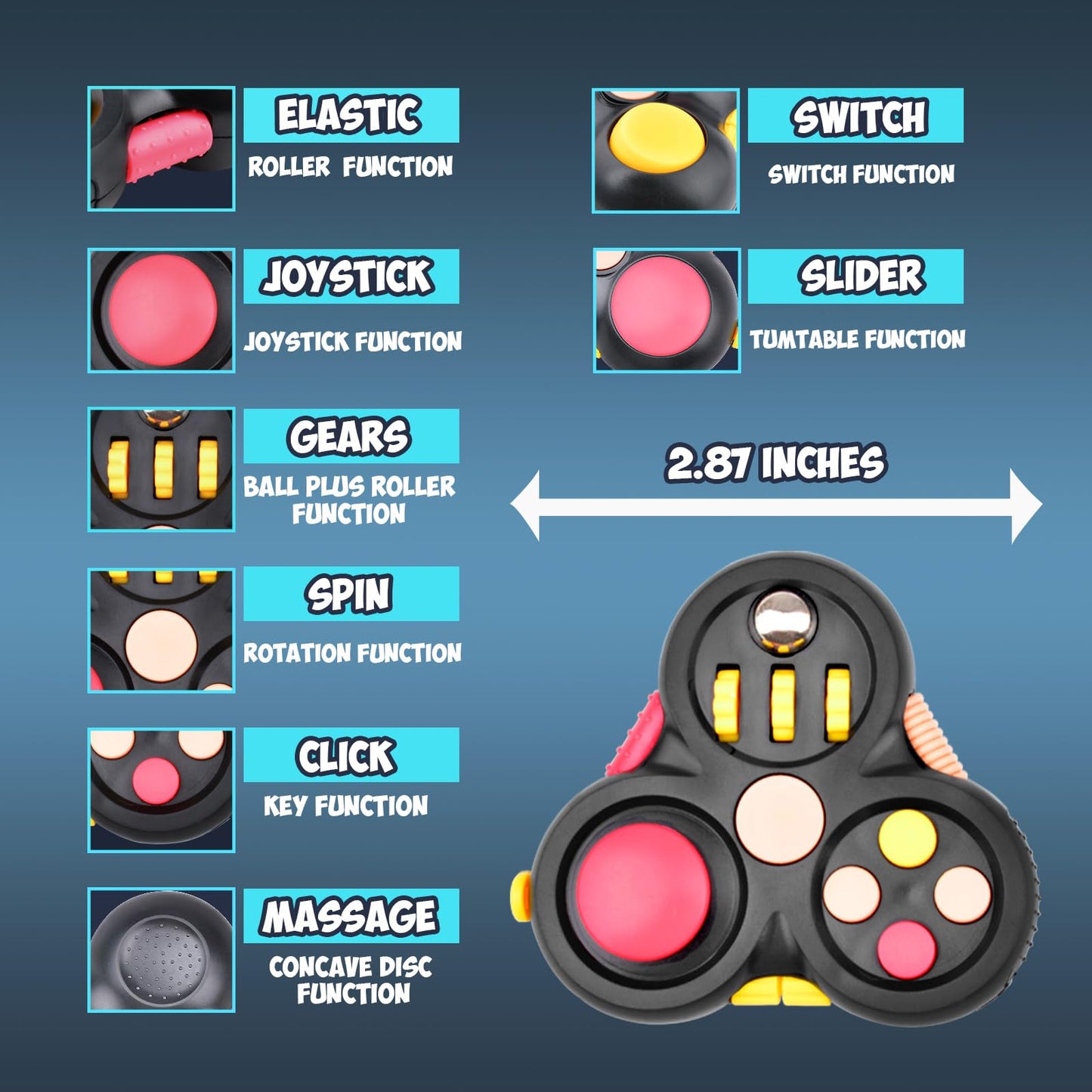 Yrissmiss Fidget Toys Adults Pack 15Pcs,Fidget Spinner With Magnetic Rings Gyro,Fidget Controller Autism Sensory Toys,Adhd Stres