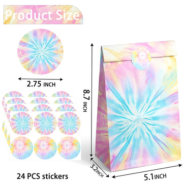 Outego Tie Dye Party Favor Bags Tie Dye Goodie Bags Tie Dye Party Favors For Kids Tie Dye Birthday Party Supplies
