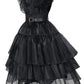Black costume girls dress for Kids Black Dress Costume for Girls Halloween Cosplay Party (7-8 Years)