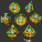 Resin Dice Set,Dragon and Dungeon Polyhedral Metal Dice, Punk Style Role-Play RPG Explorer MTG Pioneer Game DND Dice Set